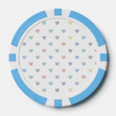 Minimalistisches Soft-Pastell-Herzmuster Pokerchips (Vorderseite)