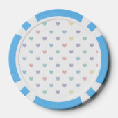 Minimalistisches Soft-Pastell-Herzmuster Pokerchips (Rückseite)