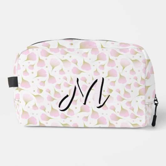 Minimalistisches Soft-Pastell-Rosa-Initial Waschbeutel (Vorderseite)