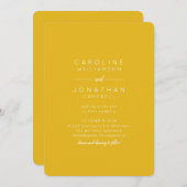 Minimalistisches Sommergelb Elegante Moderne Hochz Einladung (Vorne/Hinten)