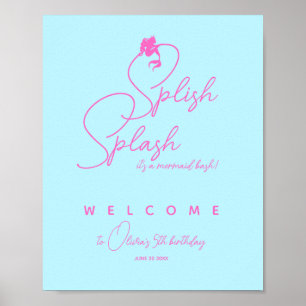 Minimalistisches Sommermädchen Meerjungfrau Geburt Poster