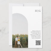 Minimalistisches Sonnenblumen Foto Arch QR-Code Ho Einladung (Rückseite)