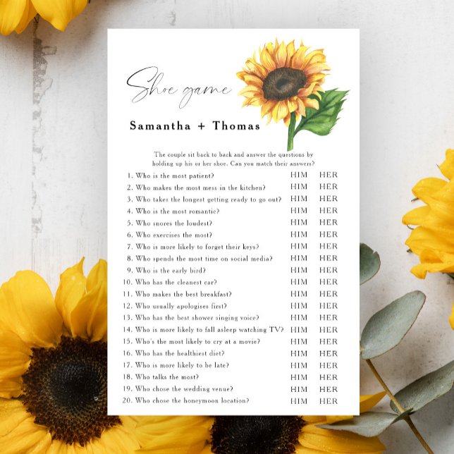 Minimalistisches Sonnenblumenspiel Brautparty Show (Von Creator hochgeladen)