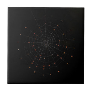 Minimalistisches Spinnennetz Halloween-Keramikflie Fliese