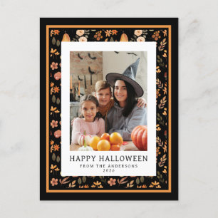 Minimalistisches Spooky Happy Halloween 1 Foto Feiertagspostkarte