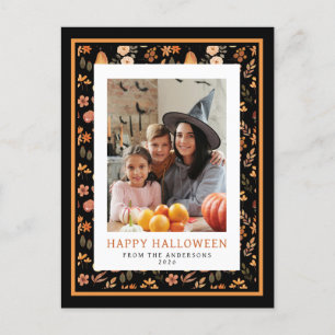 Minimalistisches Spooky Happy Halloween 1 Foto Feiertagspostkarte