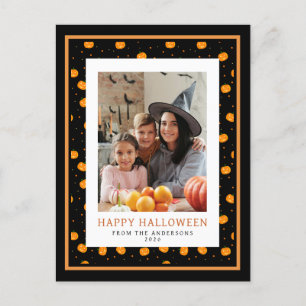 Minimalistisches Spooky Happy Halloween 1 Foto Feiertagspostkarte