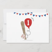 Minimalistisches SportBaseball Einladung (Rückseite)