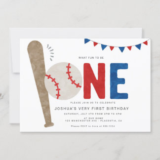 Minimalistisches SportBaseball Einladung