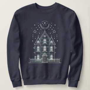 Minimalistisches Spuk House Halloween Sweatshirt