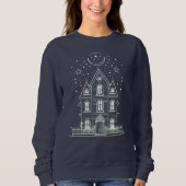 Minimalistisches Spuk House Halloween Sweatshirt (Vorderseite)