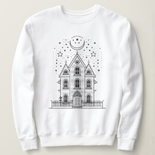 Minimalistisches Spuk House Halloween Sweatshirt