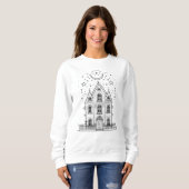 Minimalistisches Spuk House Halloween Sweatshirt (Vorne ganz)