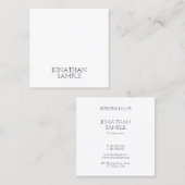 Minimalistisches Square Design Modernes Elegantes  Quadratische Visitenkarte (Vorne/Hinten)