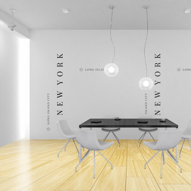 Minimalistisches Stadtbild: Name des Staat in Schw Tapete (Minimalist Cityscape: State Name in Black & White Wallpaper)