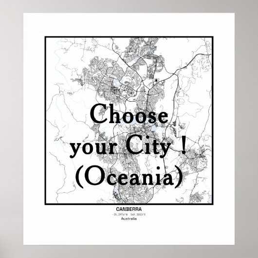 Minimalistisches Stadtkarten-Poster Linienkunst OZ Poster (Vorne)