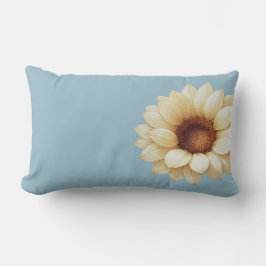 Minimalistisches staubblaues Aquarell-Sonnenblume Lendenkissen