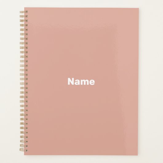 Minimalistisches staubrosa benutzerdefiniertes Tex Planer (Vorderseite)