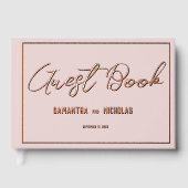 Minimalistisches Staubrosa Hochzeitsprogramm Gästebuch (Vorderseite)