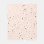 Minimalistisches Sternbildmuster in Rosa und Braun Fleecedecke (Vorderseite)