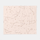 Minimalistisches Sternbildmuster in Rosa und Braun Fleecedecke (Vorderseite (Horizontal))