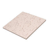 Minimalistisches Sternbildmuster in Rosa und Braun Fliese (Seite)