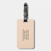 Minimalistisches stilvolles Beige Personalisiert Gepäckanhänger (Rückseite vertikal)