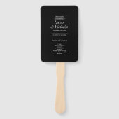 Minimalistisches, stilvolles Black Wedding Program Fächer (Vorderseite)
