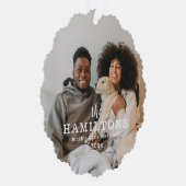 Minimalistisches stilvolles Foto Weihnachten Ornament Karte (Rechts)