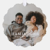 Minimalistisches stilvolles Foto Weihnachten Ornament Karte (Vorderseite)