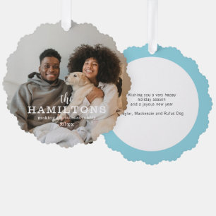 Minimalistisches stilvolles Foto Weihnachten Ornament Karte