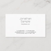 Minimalistisches, stilvolles Grafikdesign Beruflic Visitenkarte (Rückseite)