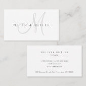 Minimalistisches stilvolles graues Monogramm Visitenkarte (Vorne/Hinten)