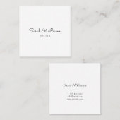 Minimalistisches stilvolles handgeschriebenes quadratische visitenkarte (Vorne/Hinten)