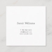 Minimalistisches stilvolles handgeschriebenes quadratische visitenkarte (Rückseite)