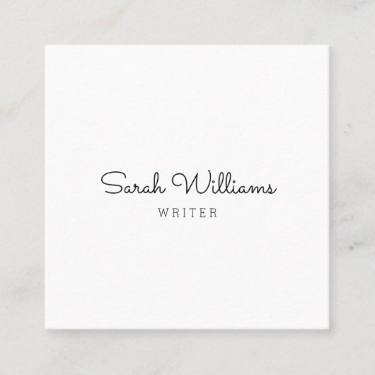 Minimalistisches stilvolles handgeschriebenes quadratische visitenkarte (Vorderseite)