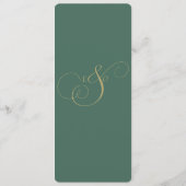 Minimalistisches stilvolles Hochzeitsmonogramm Programm (Rückseite)