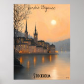 Minimalistisches Stockholm Skyline - Schwedische S Poster (Vorne)