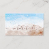 Minimalistisches Strandfarben-Skript Visitenkarte (Vorderseite)