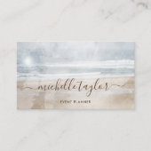 Minimalistisches Strandfarben-Skript Visitenkarte (Vorderseite)