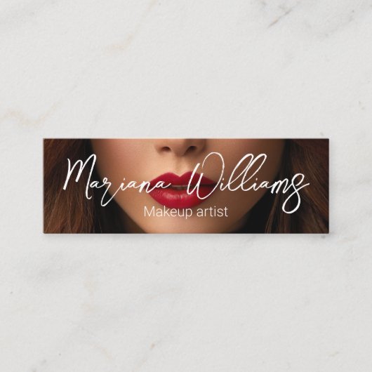 minimalistisches stylisches qr-Code-Make-up-Foto Mini Visitenkarte (Vorderseite)