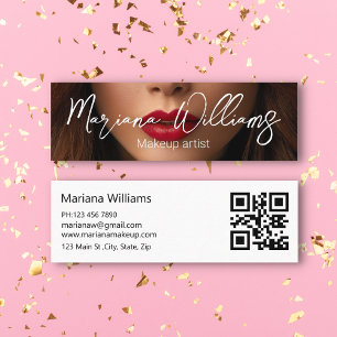 minimalistisches stylisches qr-Code-Make-up-Foto Mini Visitenkarte