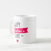 Minimalistisches, stylisches schwarz-rosa Sweet He Kaffeetasse (Vorderseite Links)