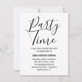 Minimalistisches stylisches Script Black & White G RSVP Karte