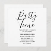 Minimalistisches stylisches Script Black & White G Save The Date (Vorne/Hinten)