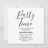Minimalistisches stylisches Script Black & White G Save The Date (Vorderseite)