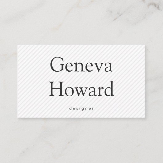 Minimalistisches, subtiles Streifenmuster Visitenkarte (Vorderseite)