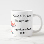 Minimalistisches Sumi-e Pferd 2026 Zodiac-Geschenk Jumbo-Tasse (Rechts)