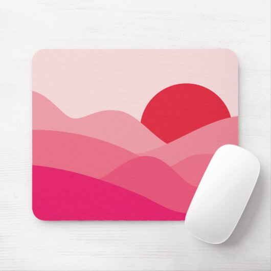Minimalistisches Sun Pink Mousepad (Mit Mouse)