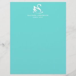 Minimalistisches Swan-Logo auf Robin Egg Blue